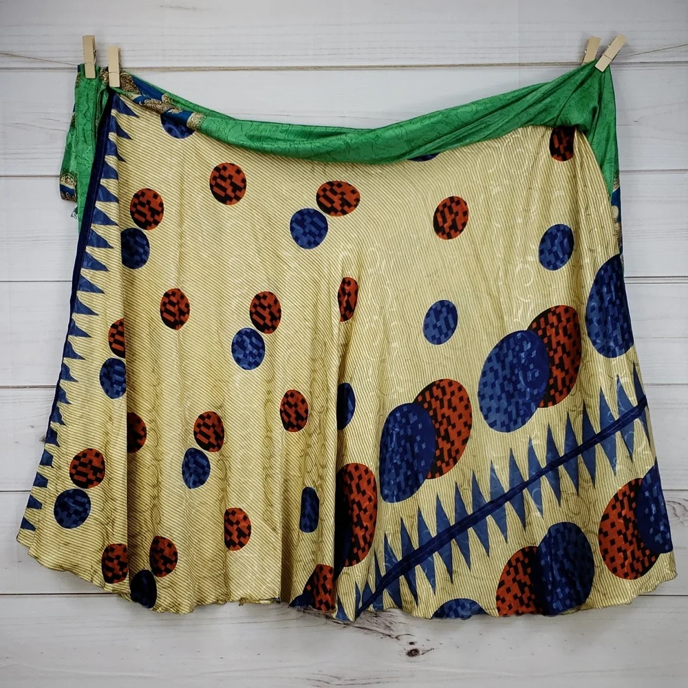 Darn Good Yarn Sari Silk Wrap Skirt Tea Goddess - Picture 6 of 16